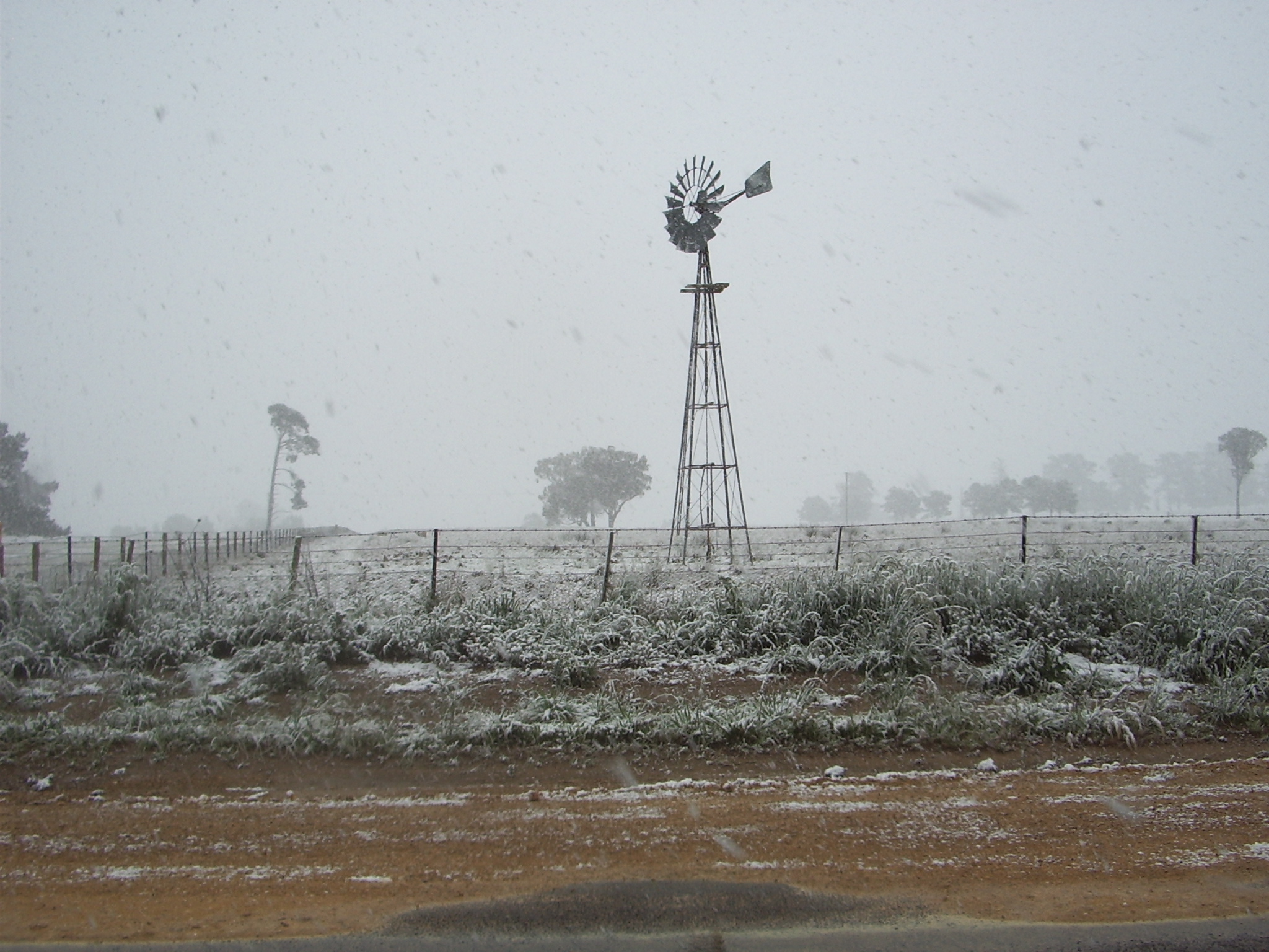 Local area in snow windmill